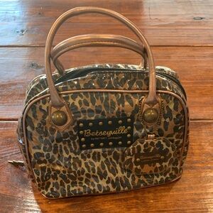 Rare Vintage Betseyville Metallic Leopard Satchel